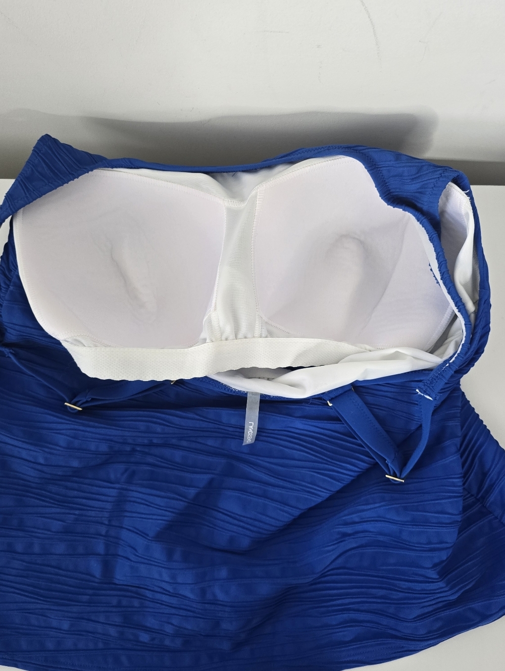 Lands End Textured Square Neck Tankini Skirt Swim Set 16W DD Royal Blue - Picture 11 of 12